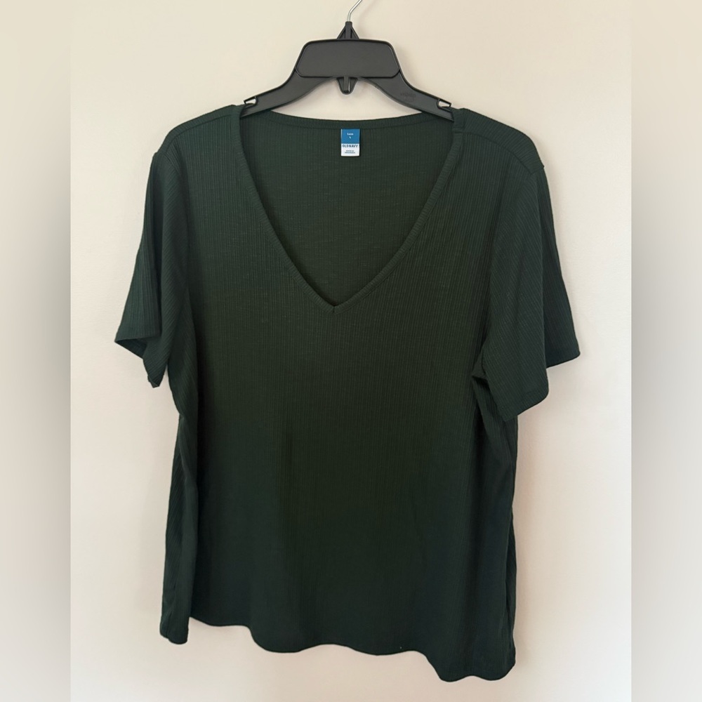 Old Navy Large Dark Green Luxe V-Neck